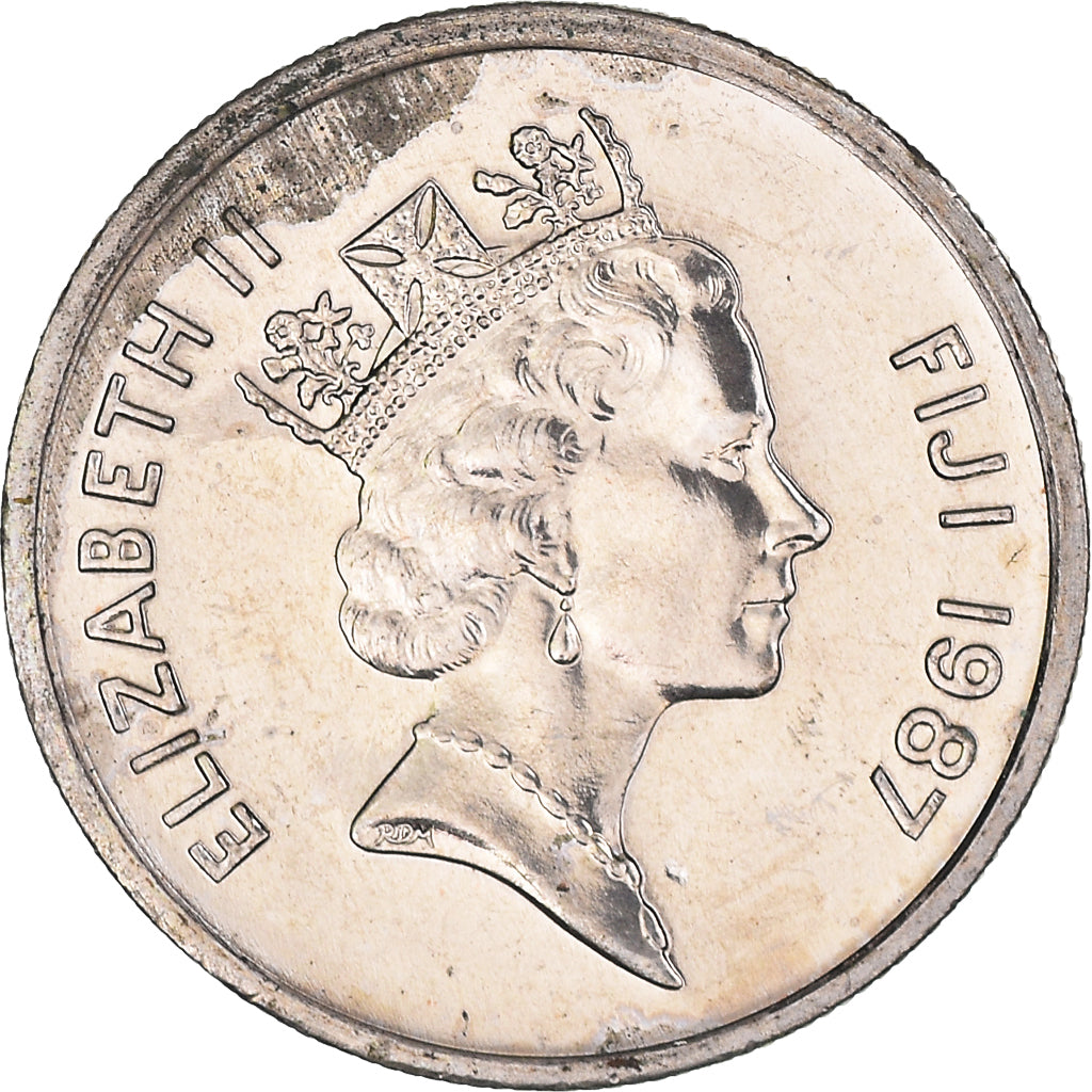 Coin, Fiji, Elizabeth II, 5 Cents, 1987, EF(40-45), Copper-nickel, KM:51