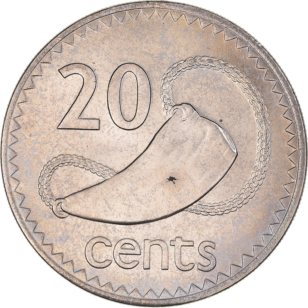 Coin, Fiji, Elizabeth II, 20 Cents, 1987, MS(63), Copper-nickel, KM:53