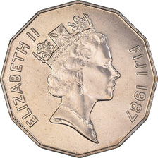 Coin, Fiji, Elizabeth II, 50 Cents, 1987, MS(63), Copper-nickel, KM:54