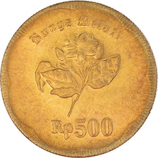 Coin, Indonesia, 500 Rupiah, 1992, MS(64), Aluminum-Bronze, KM:54