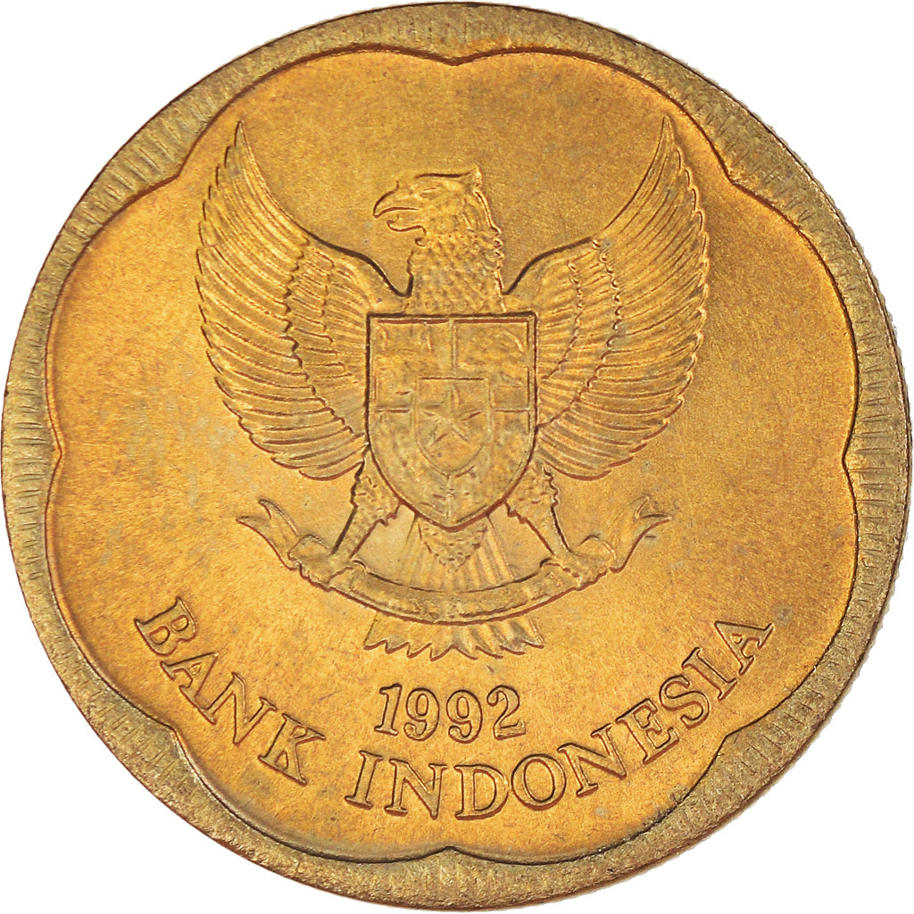 Coin, Indonesia, 500 Rupiah, 1992, MS(64), Aluminum-Bronze, KM:54
