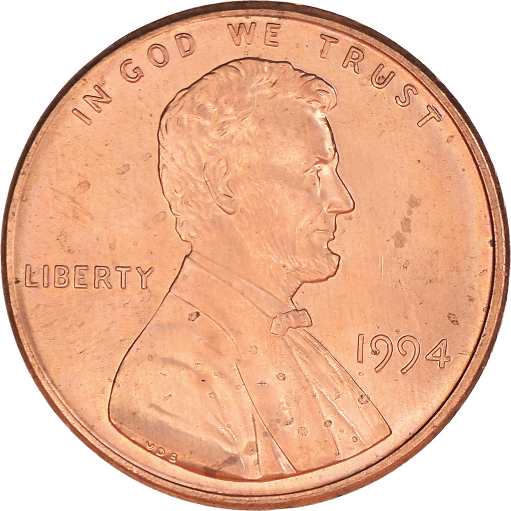 Coin, United States, Lincoln Cent, Cent, 1994, U.S. Mint, Philadelphie