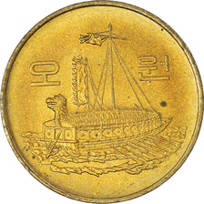 Coin, KOREA-SOUTH, 5 Won, 1983, AU(55-58), Brass, KM:32