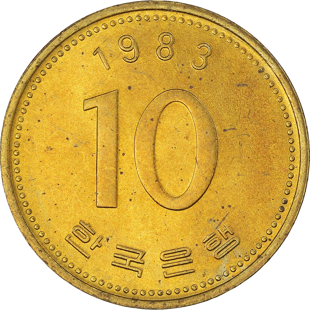 Monnaie, Corée du Sud, 10 Won, 1983, SUP, Laiton, KM:33.1