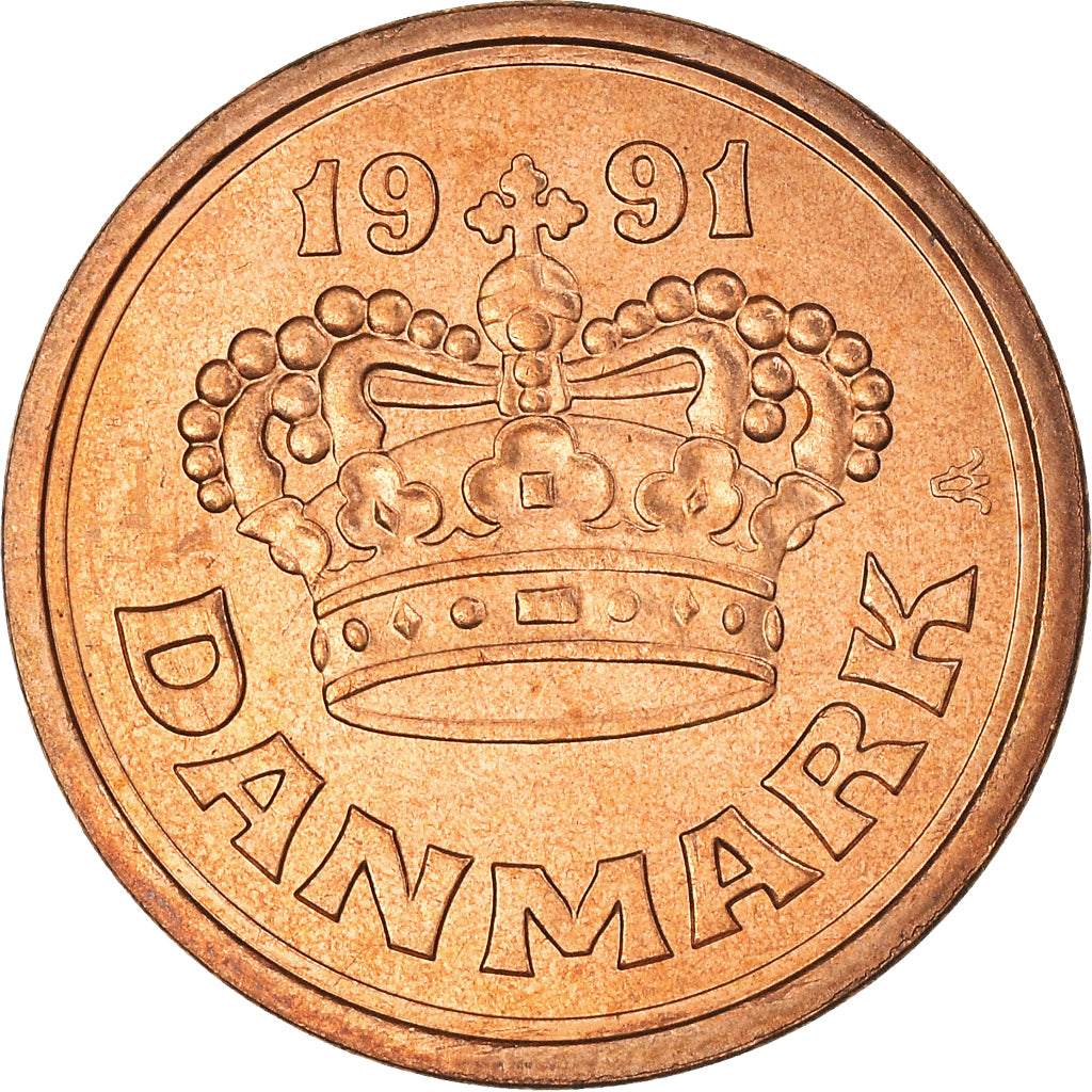 Moneta, Danimarca, Margrethe II, 50 Öre, 1991, Brondby, SPL, Bronzo, KM:866.2