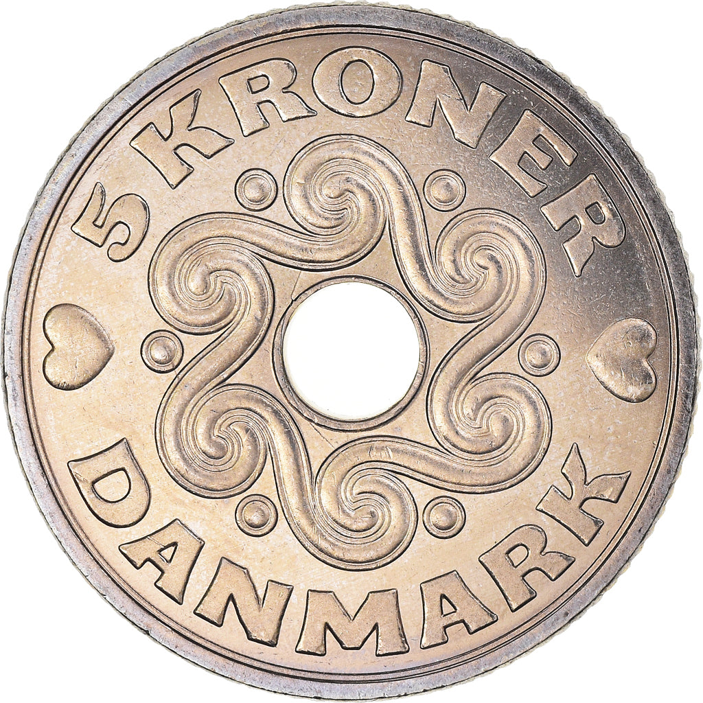 Munten, Denemarken, Margrethe II, 5 Kroner, 1994, Copenhagen, UNC, Cupro-nikkel