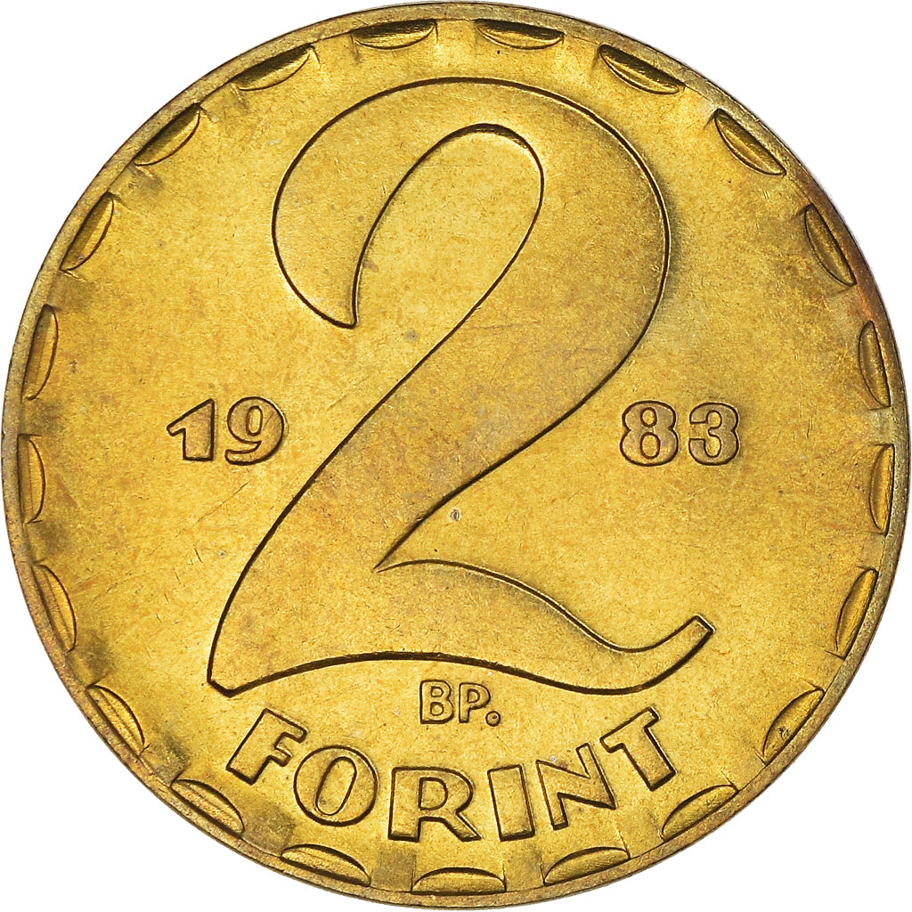 Coin, Hungary, 2 Forint, 1983, MS(60-62), Brass, KM:591