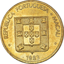 Coin, Macau, 20 Avos, 1983, MS(60-62), Brass, KM:21