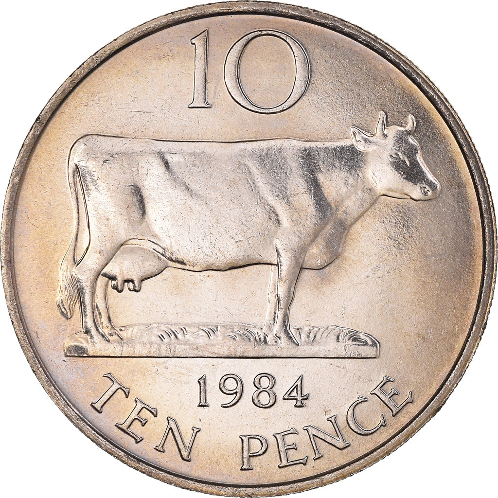 Coin, Guernsey, Elizabeth II, 10 Pence, 1984, MS(63), Copper-nickel, KM:30