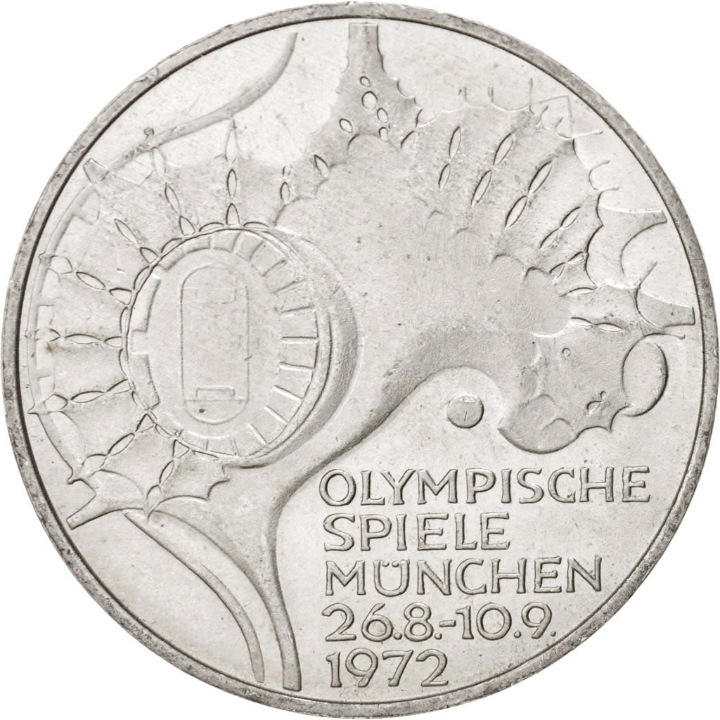 Coin, GERMANY - FEDERAL REPUBLIC, 10 Mark, 1972, Karlsruhe, MS(63), Silver