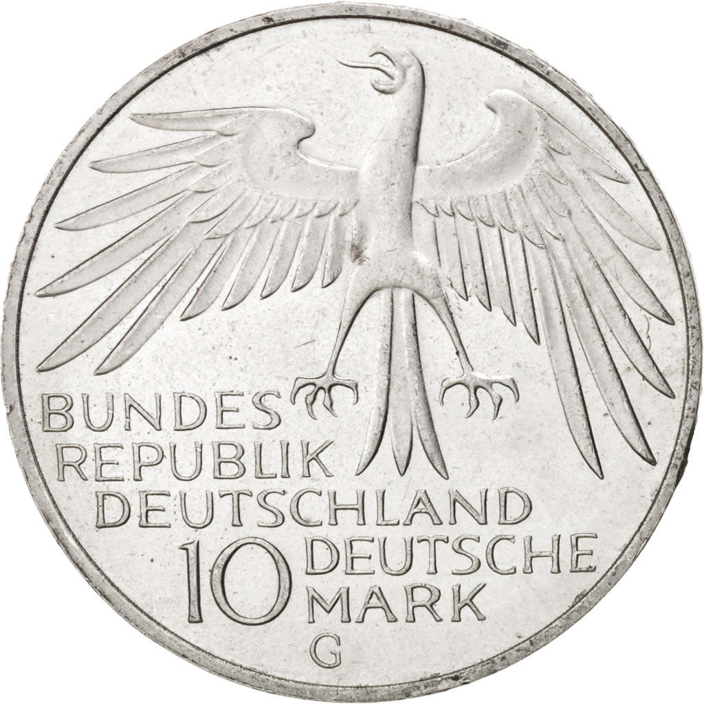 Coin, GERMANY - FEDERAL REPUBLIC, 10 Mark, 1972, Karlsruhe, MS(63), Silver