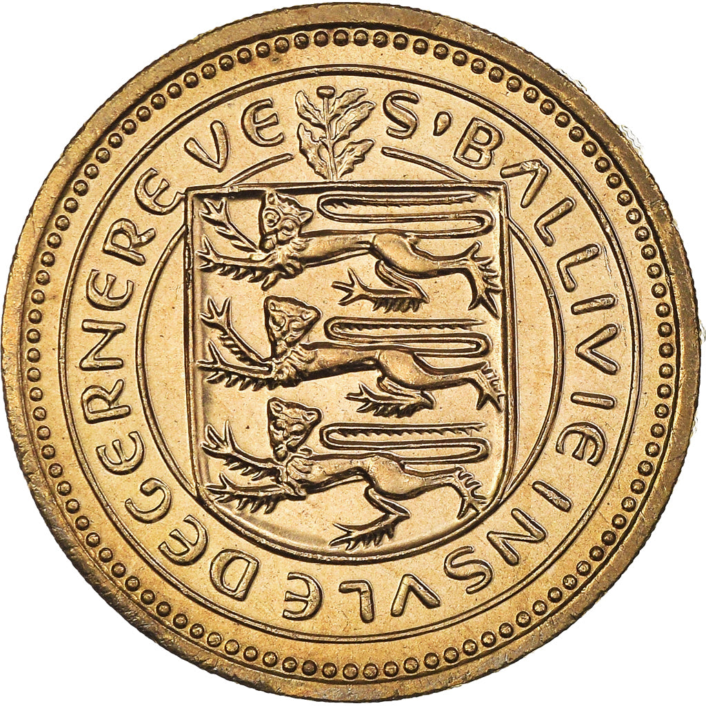 Coin, Guernsey, Elizabeth II, Pound, 1983, MS(63), Nickel-brass, KM:39
