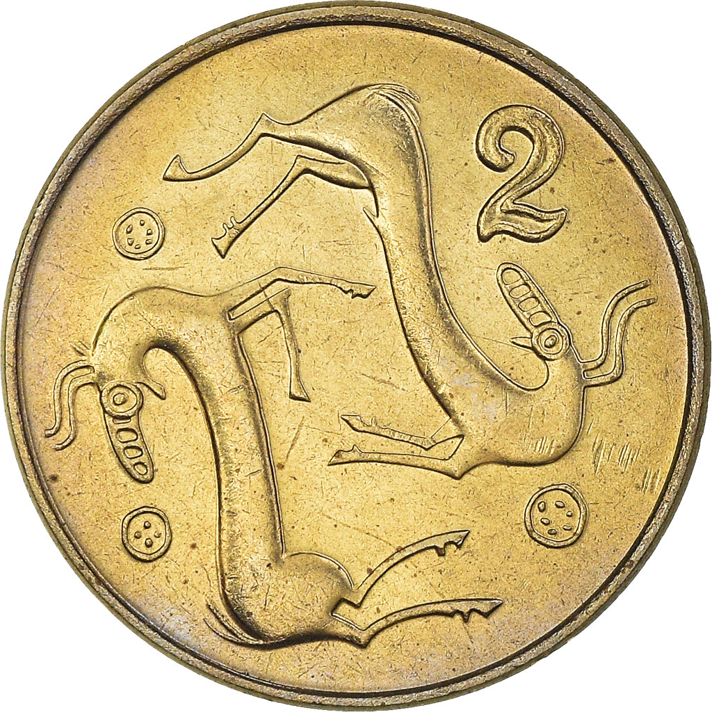 Moneta, Cypr, 2 Cents, 1992, MS(63), Mosiądz niklowy