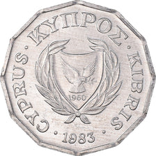 Coin, Cyprus, 1/2 Cent, 1983, MS(63), Aluminum