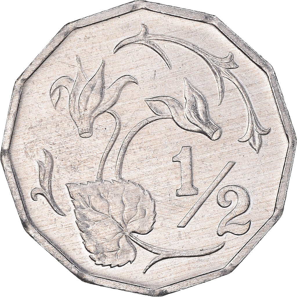 Coin, Cyprus, 1/2 Cent, 1983, MS(63), Aluminum