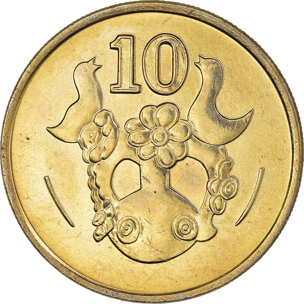 Moneta, Cypr, 10 Cents, 1992, MS(60-62), Mosiądz niklowy, KM:56.3
