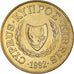 Moneda, Chipre, 20 Cents, 1992, EBC+, Níquel - latón, KM:62.2