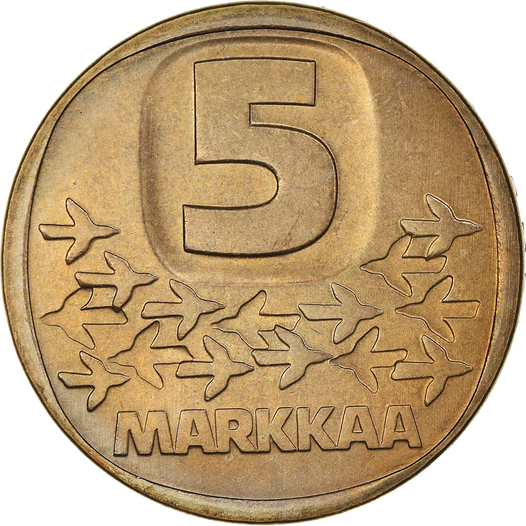 Moneta, Finlandia, 5 Markkaa, 1982, MS(64), Aluminium-Brąz, KM:57