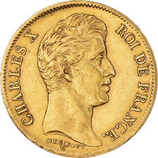 Moneta, Francja, Charles X, 40 Francs, 1830, Paris, AU(50-53), Złoto, KM:721.1