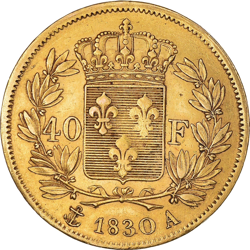 Münze, Frankreich, Charles X, 40 Francs, 1830, Paris, SS+, Gold, KM:721.1