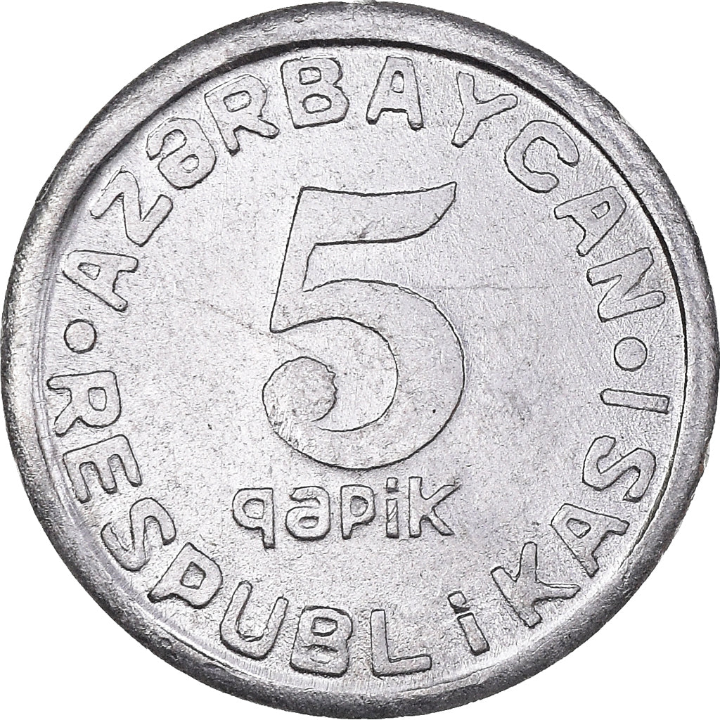 Monnaie, Azerbaïdjan, 5 Qapik, 1993, TTB+, Aluminium, KM:1a
