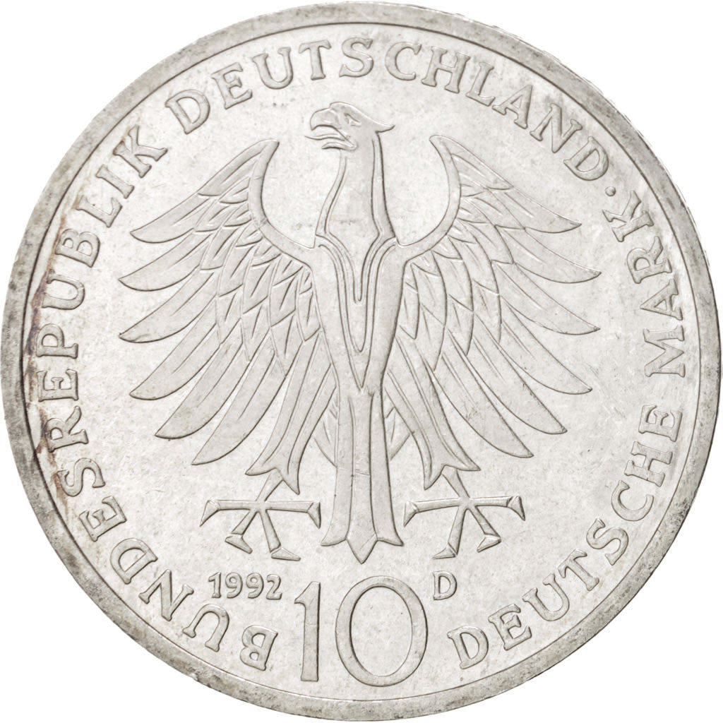 Coin, GERMANY - FEDERAL REPUBLIC, 10 Mark, 1992, Munich, Germany, MS(63)