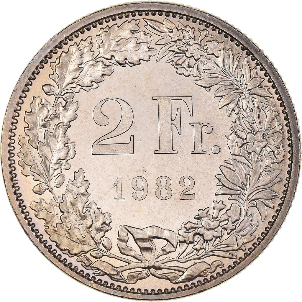 Moneta, Svizzera, 2 Francs, 1982, Proof / BE, SPL+, Rame-nichel, KM:21a.2