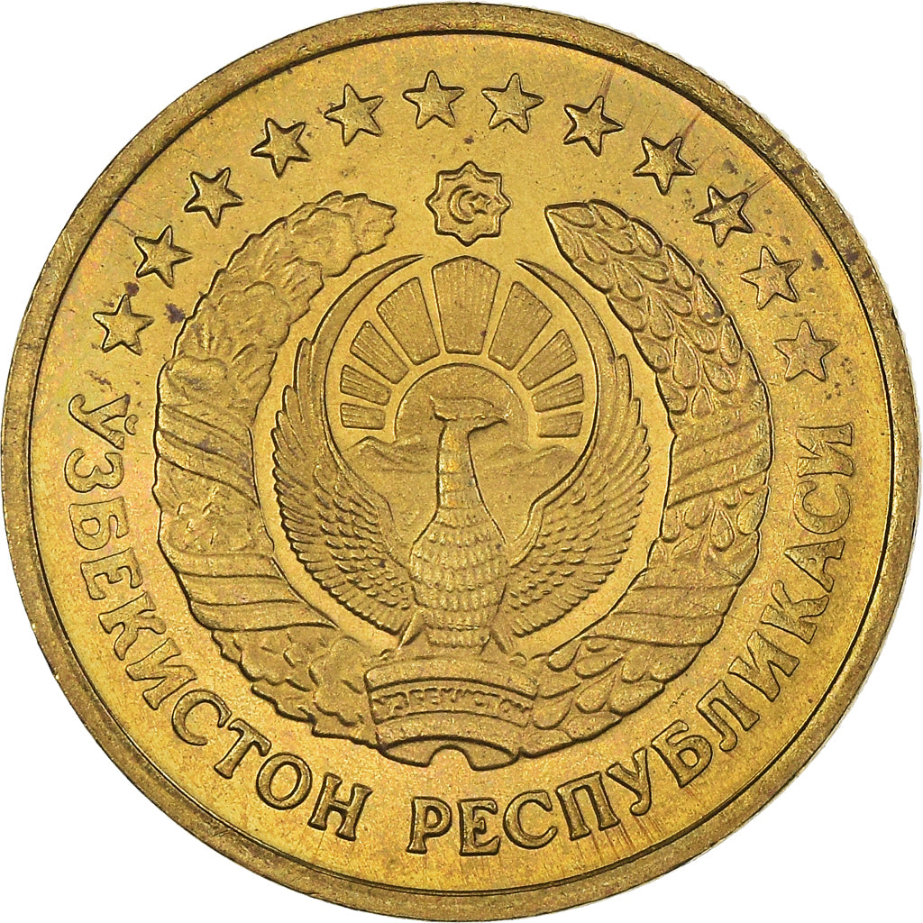 Münze, Uzbekistan, 5 Tiyin, 1994, VZ, Brass plated steel, KM:3.1