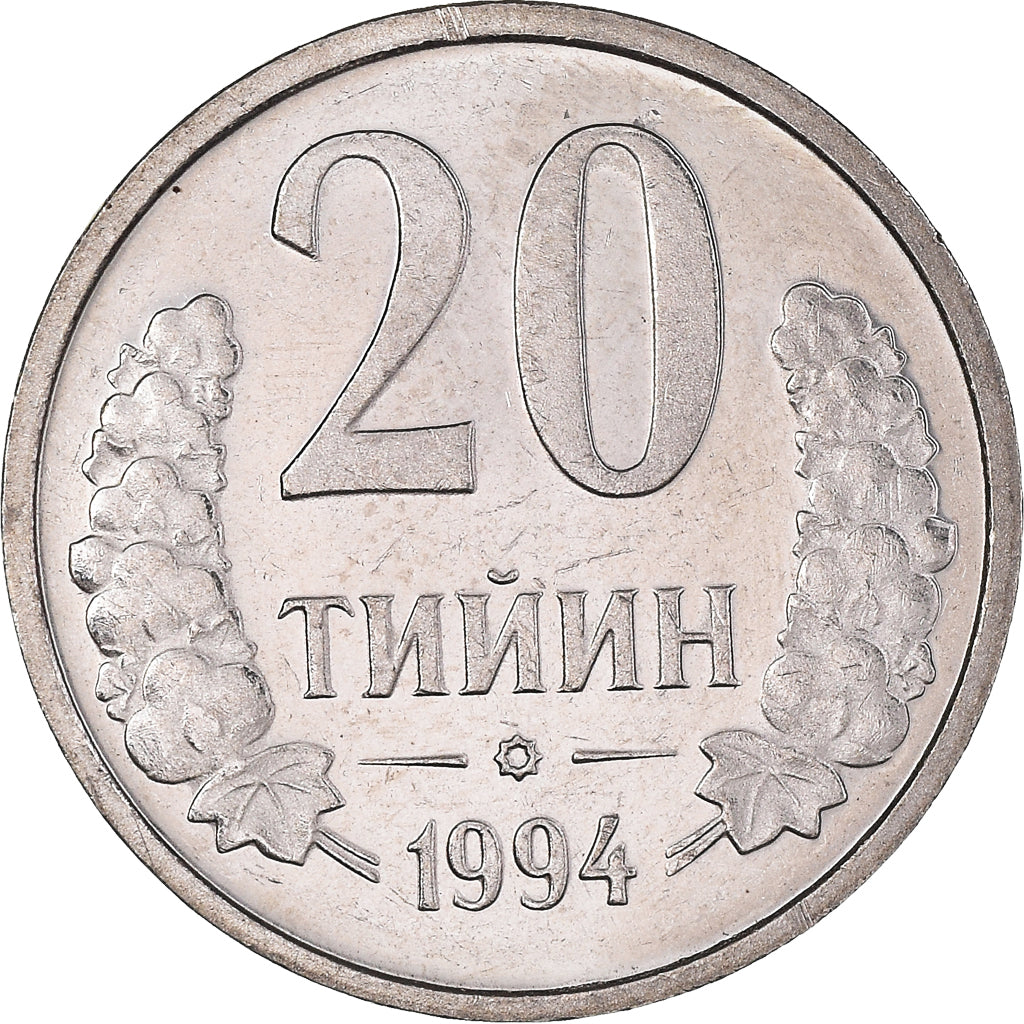 Monnaie, Ouzbékistan, 20 Tiyin, 1994, SPL, Nickel Clad Steel, KM:5.1