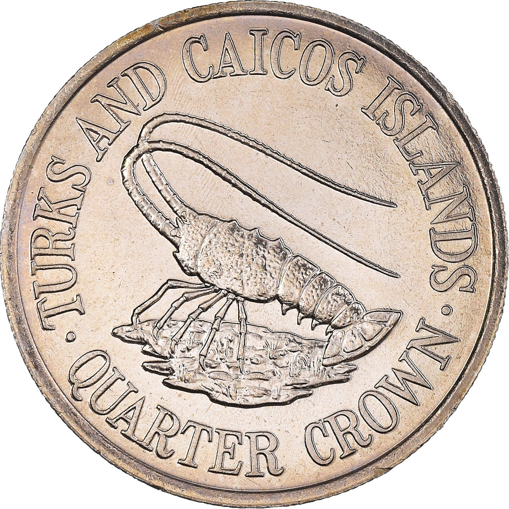 Coin, TURKS & CAICOS ISLANDS, Elizabeth II, 1/4 Crown, 1981, MS(63)