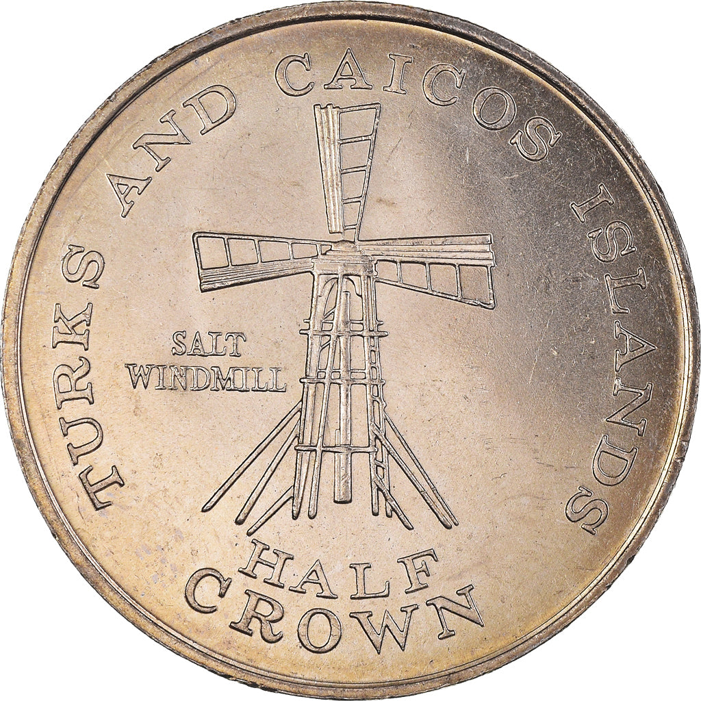 Coin, TURKS & CAICOS ISLANDS, Elizabeth II, 1/2 Crown, 1981, MS(60-62)