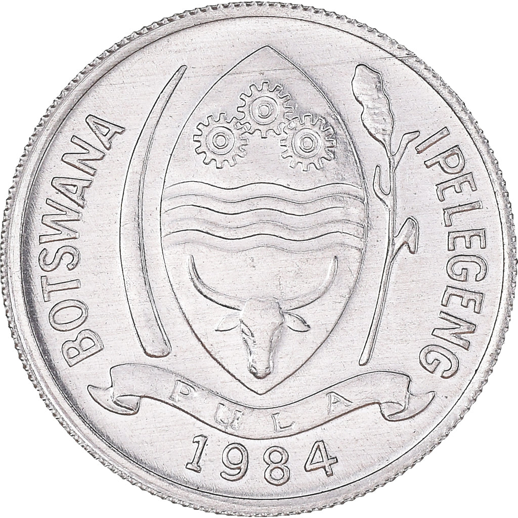 Moneta, Botswana, Thebe, 1984, British Royal Mint, SPL, Alluminio, KM:3