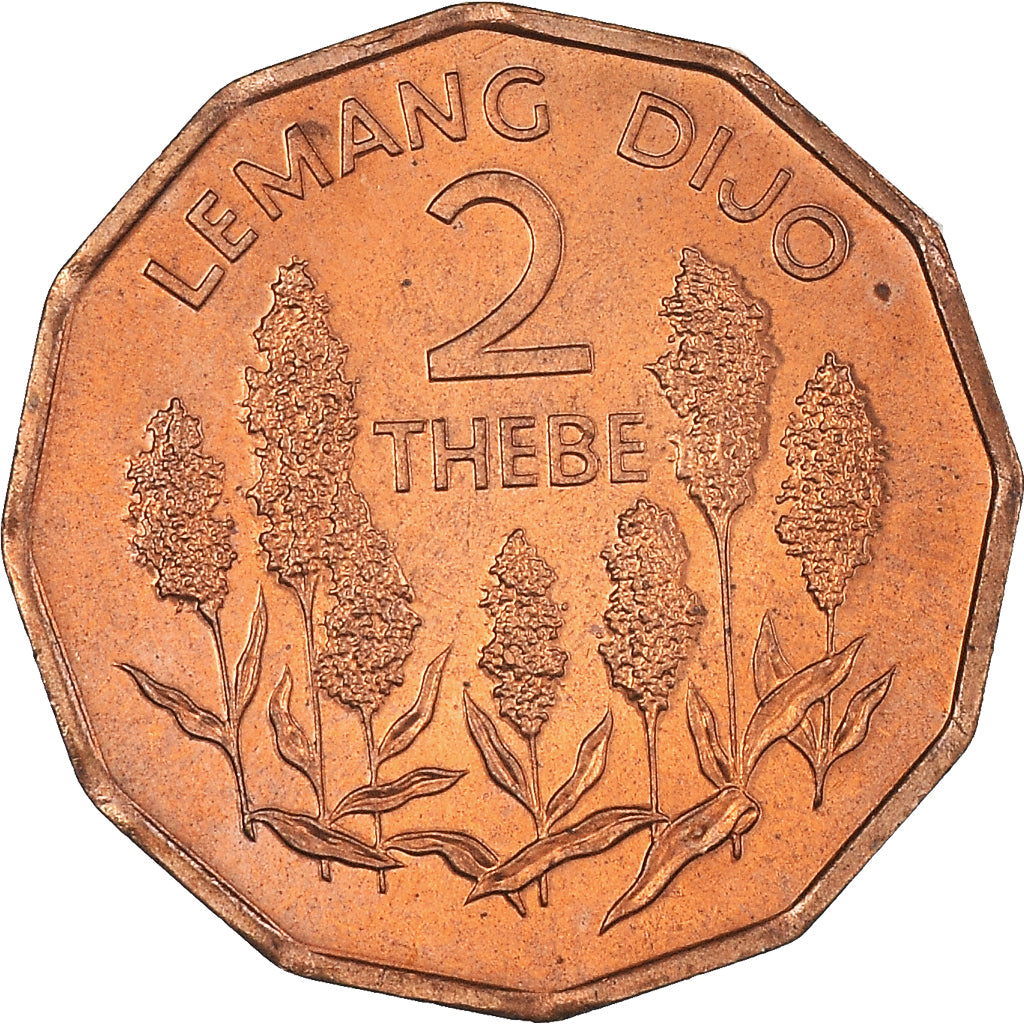 Munten, Botswana, 2 Thebe, 1981, UNC, Bronzen, KM:14