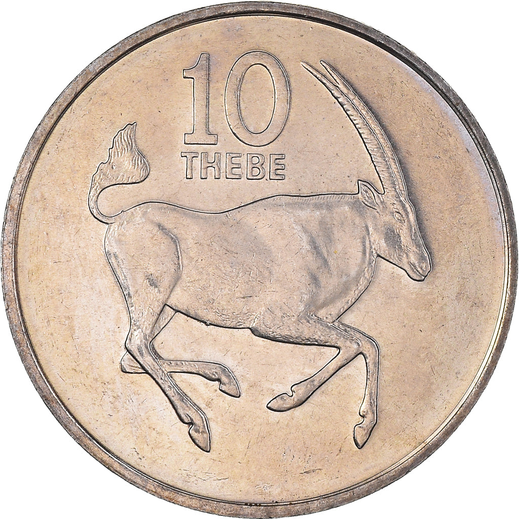 Coin, Botswana, 10 Thebe, 1984, British Royal Mint, MS(63), Copper-nickel, KM:5