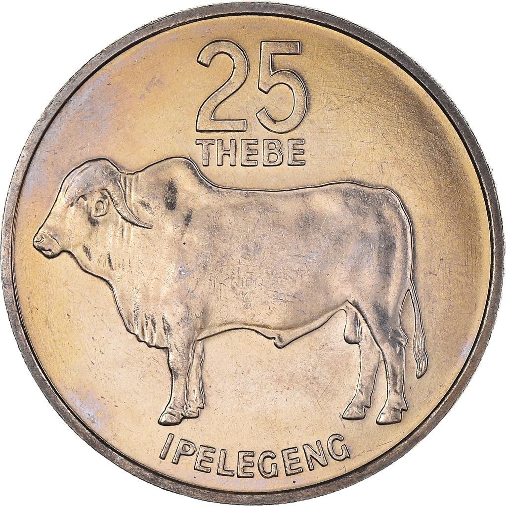 Coin, Botswana, 25 Thebe, 1984, British Royal Mint, MS(63), Copper-nickel, KM:6