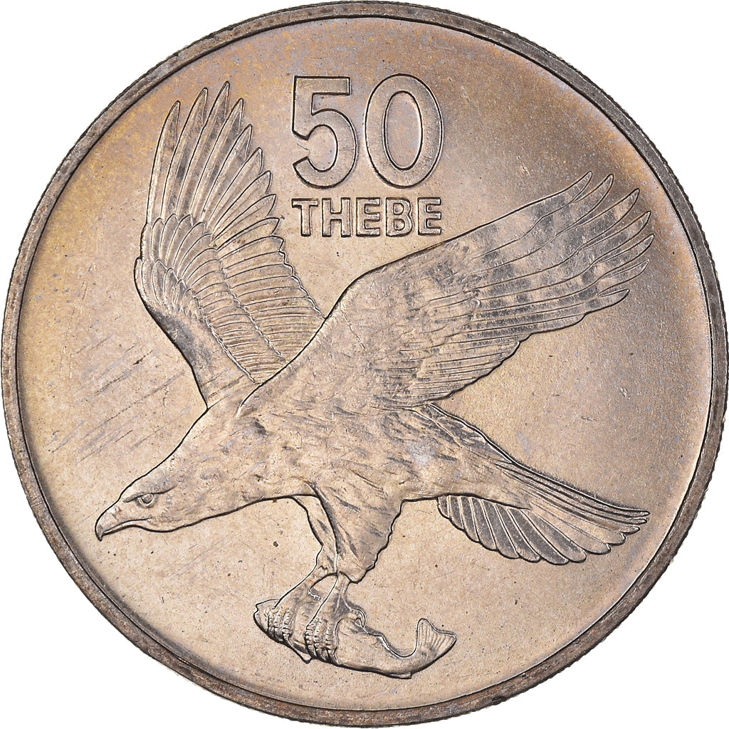 Moneta, Botswana, 50 Thebe, 1984, British Royal Mint, SPL, Rame-nichel, KM:7