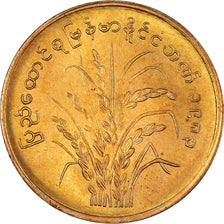 Coin, Myanmar, 10 Pyas, 1983, MS(63), Brass, KM:49