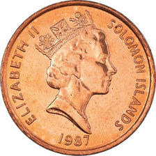 Monnaie, Îles Salomon, Elizabeth II, Cent, 1987, SPL, Bronze Plated Steel