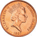 Moeda, Ilhas Salomão, Elizabeth II, Cent, 1987, MS(63), Aço Cromado a Bronze