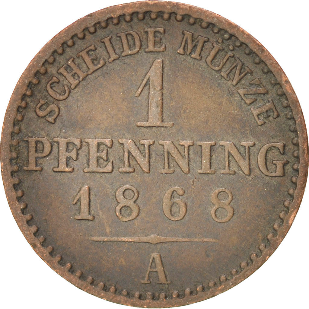 German States, PRUSSIA, Pfennig, 1868, Berlin, KM:480, VF(30-35), Copper