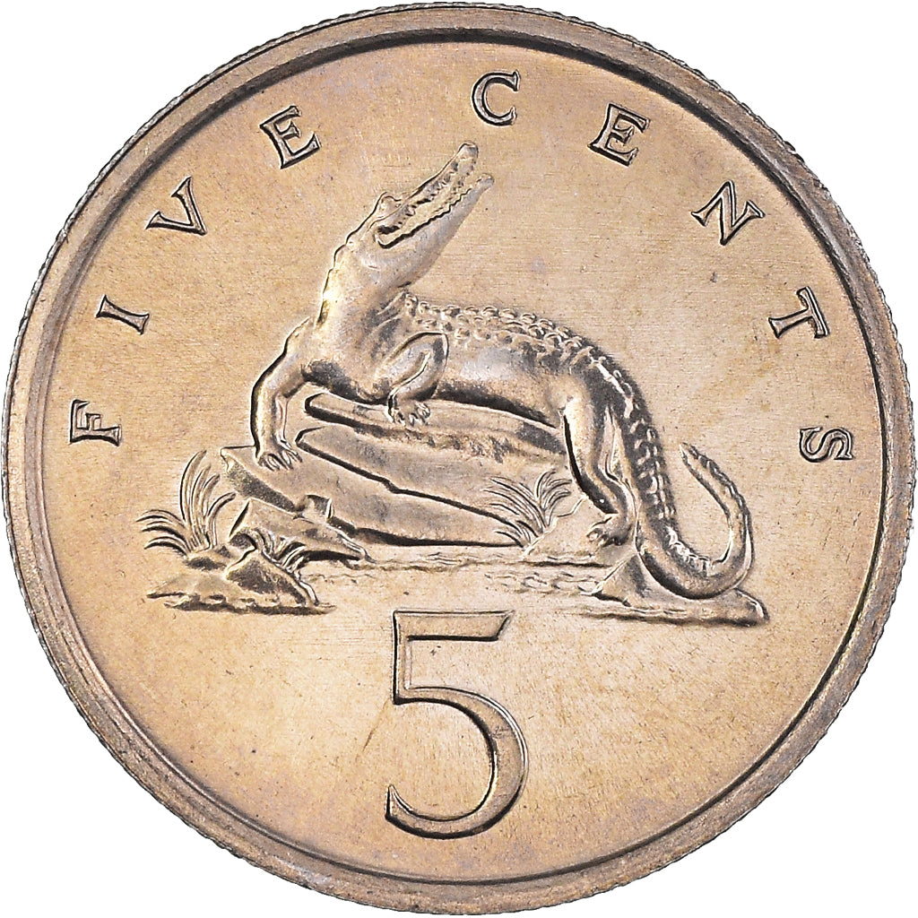 Coin, Jamaica, Elizabeth II, 5 Cents, 1989, Franklin Mint, MS(64)
