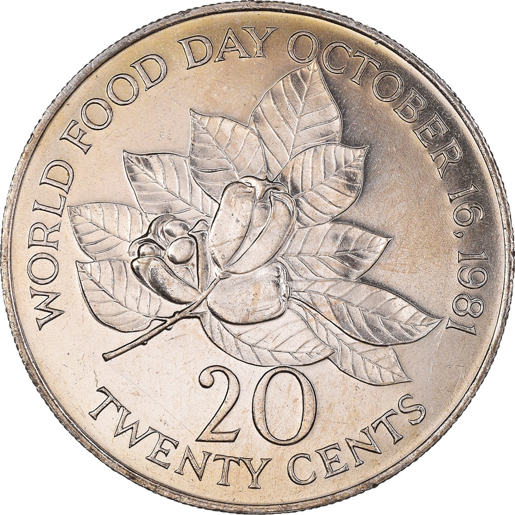 Monnaie, Jamaïque, Elizabeth II, 20 Cents, 1986, Franklin Mint, SPL