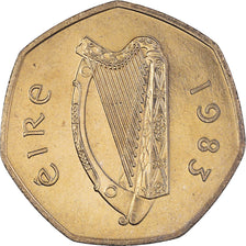 Moneta, REPUBBLICA D’IRLANDA, 50 Pence, 1983, SPL, Rame-nichel, KM:24