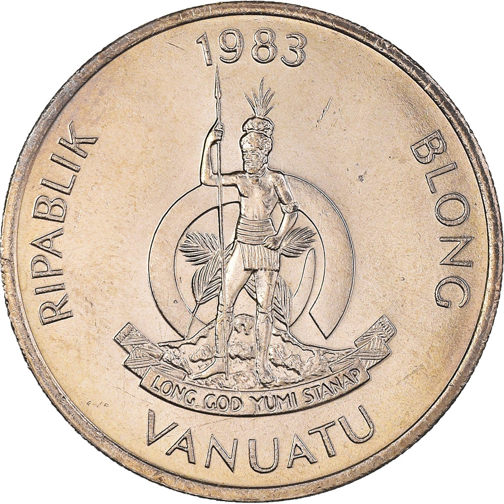 Coin, Vanuatu, 10 Vatu, 1983, British Royal Mint, MS(63), Copper-nickel, KM:6