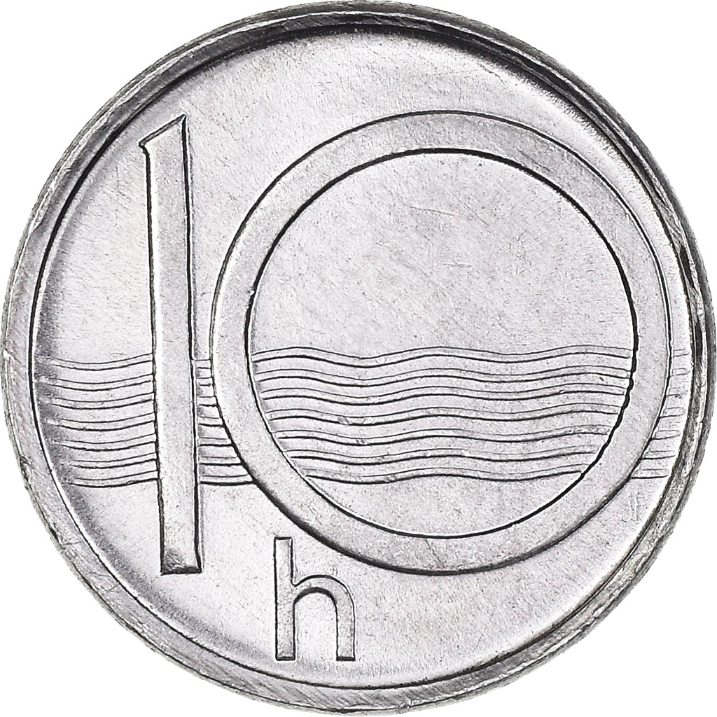 Coin, Czech Republic, 10 Haleru, 1994, MS(65-70), Aluminum, KM:6