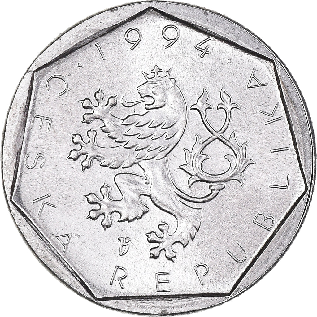 Coin, Czech Republic, 20 Haleru, 1994, MS(64), Aluminum, KM:2.1