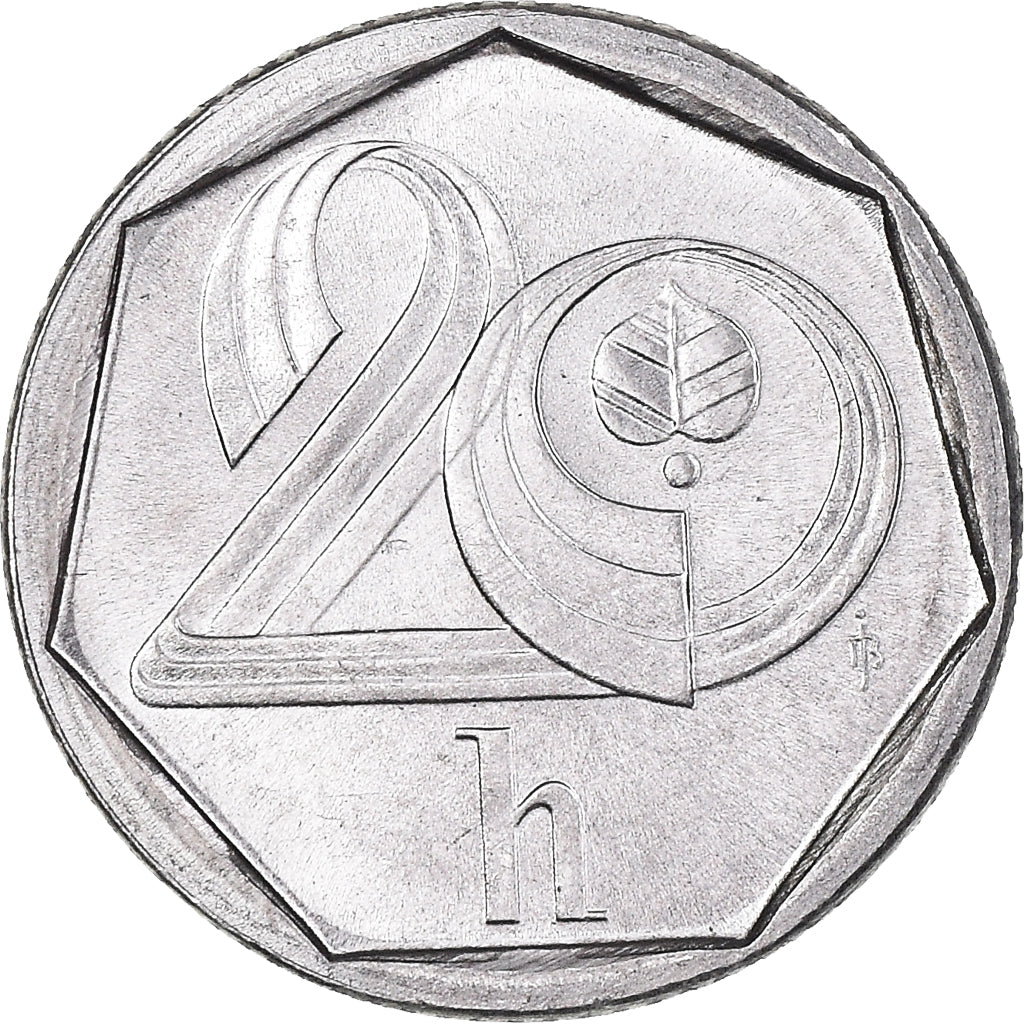 Coin, Czech Republic, 20 Haleru, 1994, MS(64), Aluminum, KM:2.1