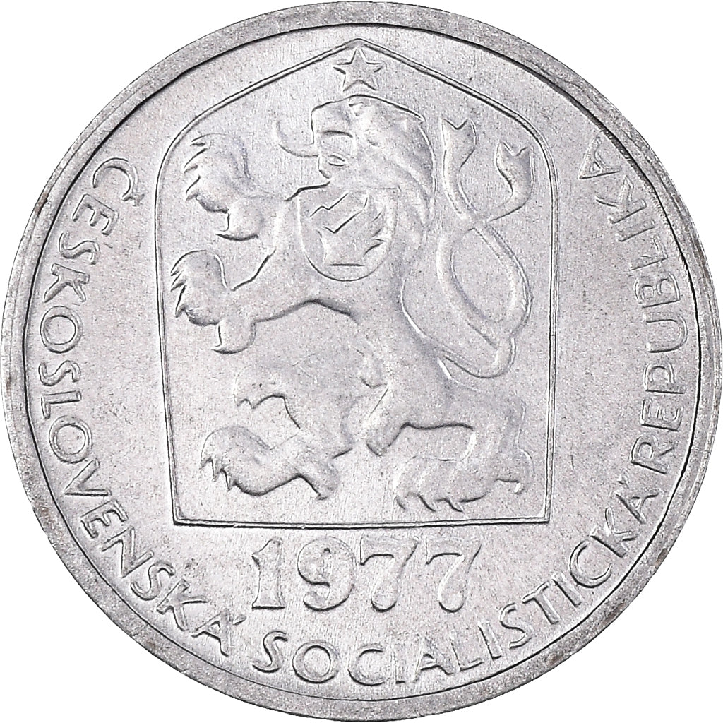 Moneda, Checoslovaquia, 5 Haleru, 1977, SC, Aluminio, KM:86