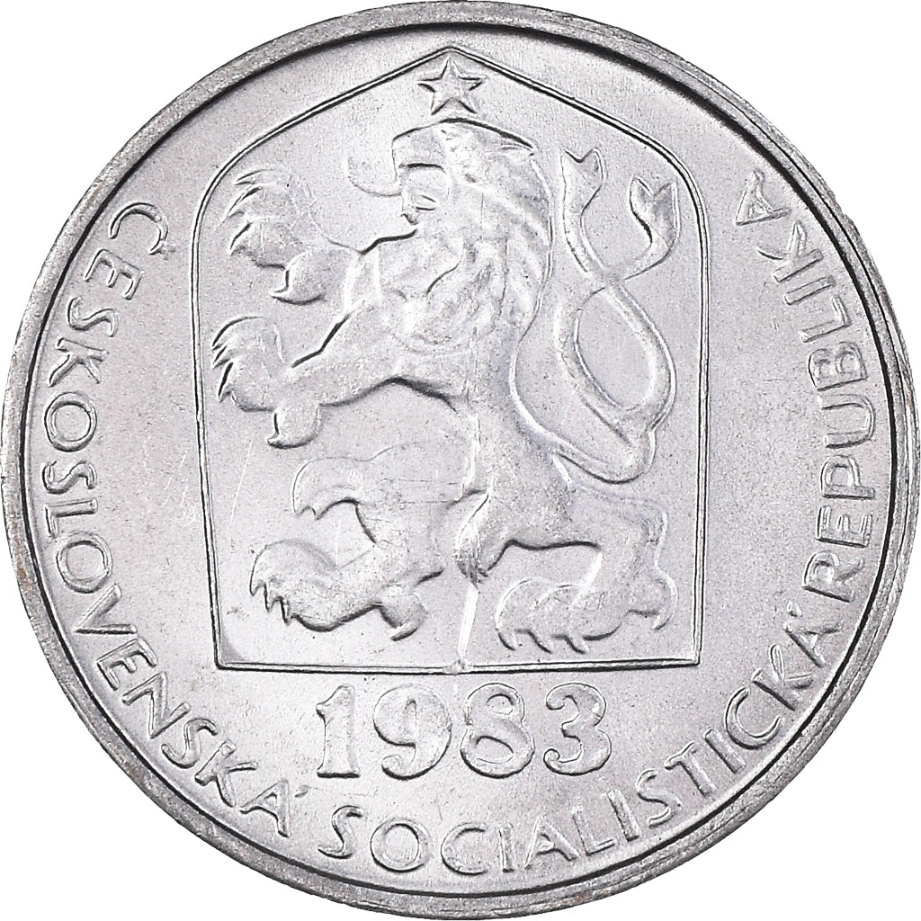 Coin, Czechoslovakia, 10 Haleru, 1983, MS(64), Aluminum, KM:80