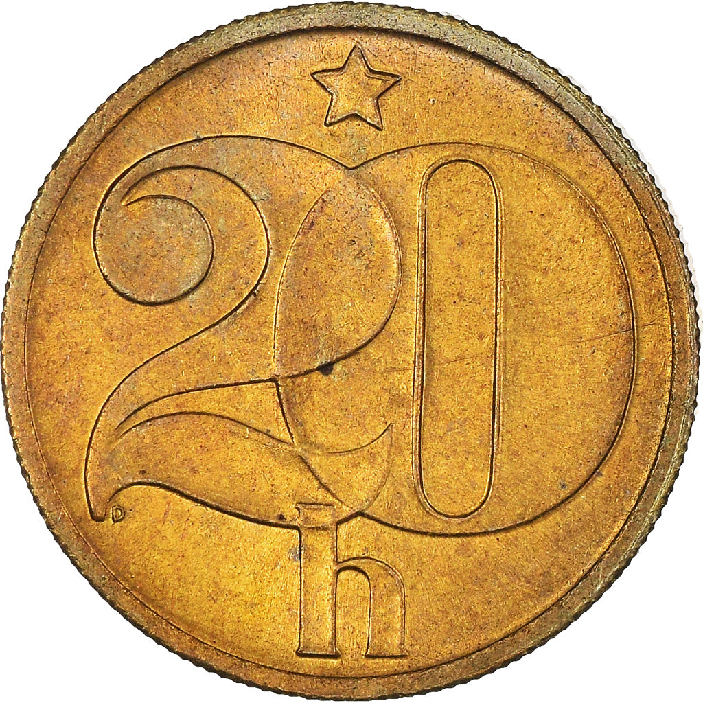 Moeda, Checoslováquia, 20 Haleru, 1978, MS(63), Níquel-Latão, KM:74
